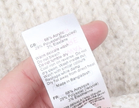 915 Girls Beige Acrylic Blend Roll Neck Jumper Age 12-13 Years