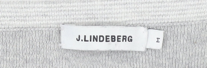 J.Lindeberg Men’s Grey V-Neck Cashmere Jumper Size M