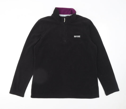 Regatta Great Outdoors Womens Black Fleece 1/2 Zip Pullover UK 14