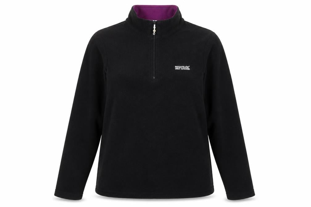 Regatta Great Outdoors Womens Black Fleece 1/2 Zip Pullover UK 14