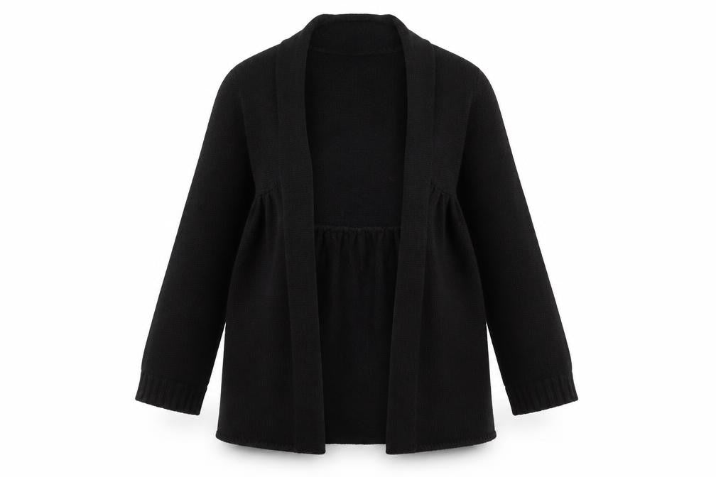 Gardeur Women’s Black Wool Blend Long Sleeve Open Cardigan Size 8