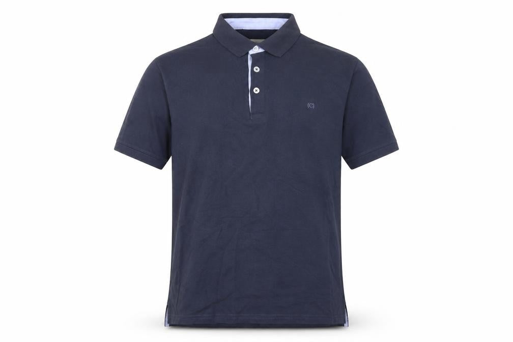 Cacharel Men Blue Premium Cotton Regular Fit Polo Shirt L