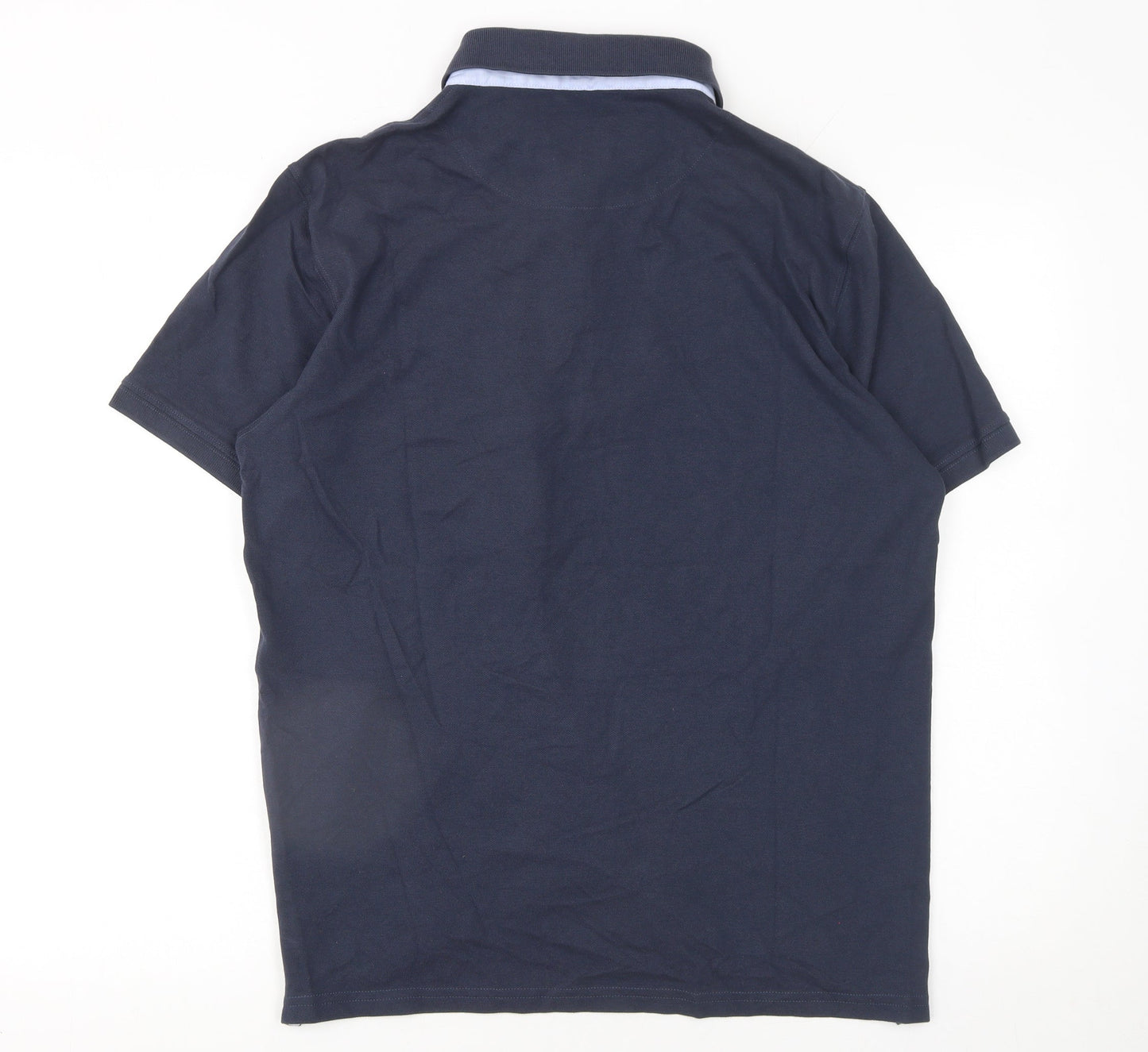 Cacharel Men Blue Premium Cotton Regular Fit Polo Shirt L