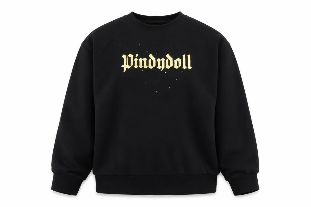 Pindydoll Girls Black Logo Pullover Sweatshirt 10-11 Years