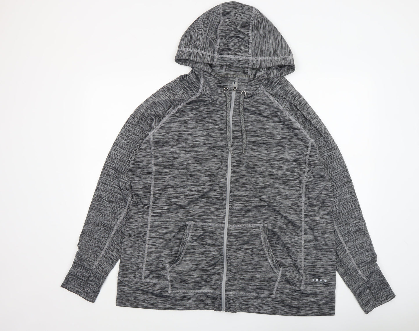 Matalan Womens Grey Full Zip Hoodie XL Polyester Blend