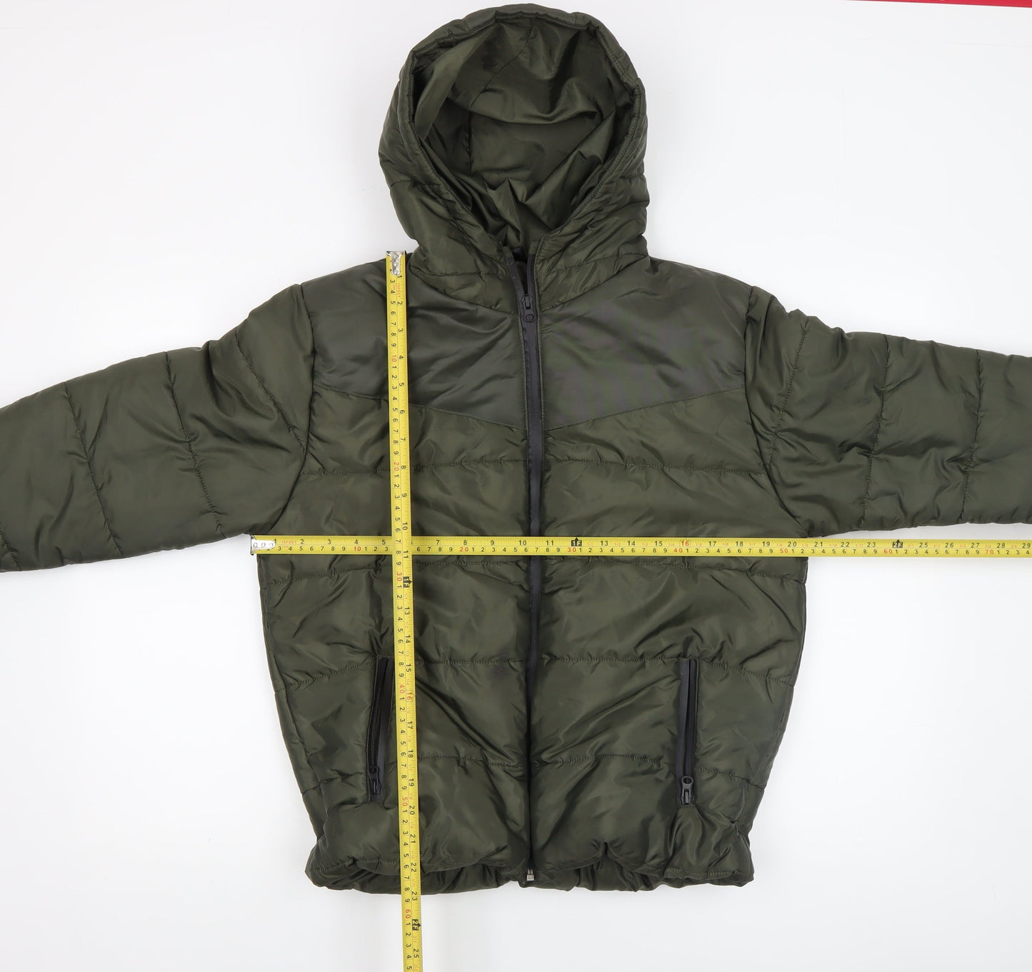 Rising Womens Green XL Puffer Jacket Hooded Full Zip Winter Coat