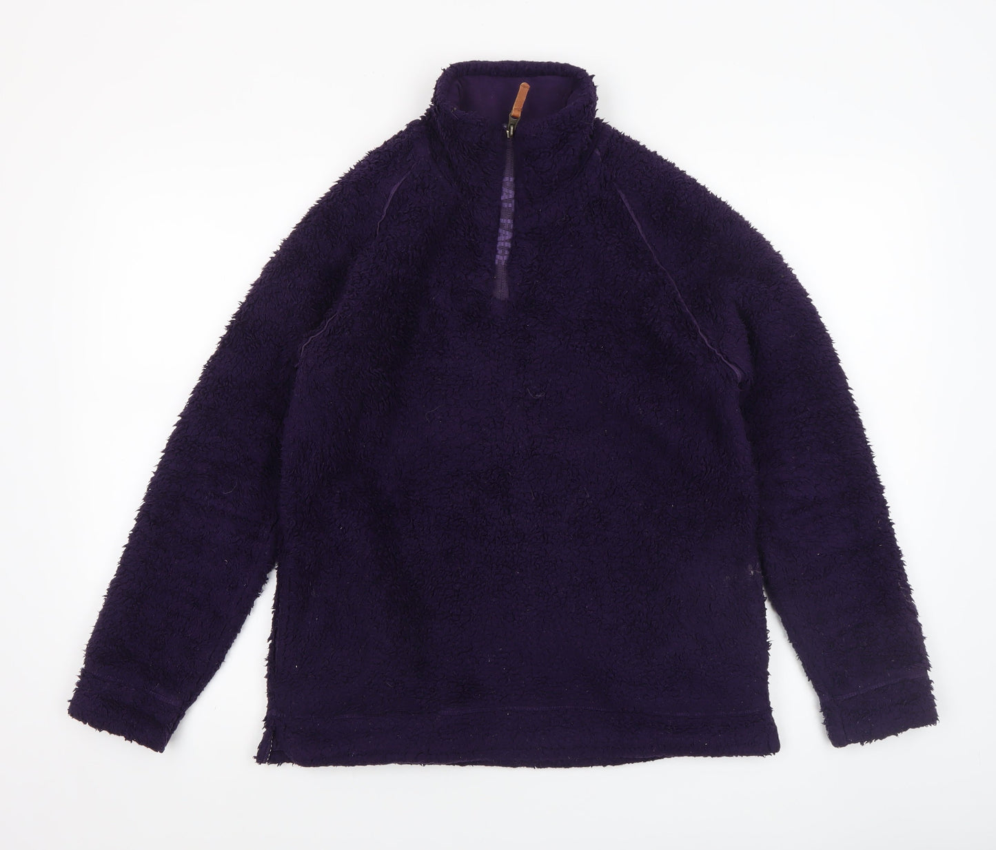 Fat Face Women's Purple Fleece 1/2 Zip Pullover Sweatshirt Size 10
