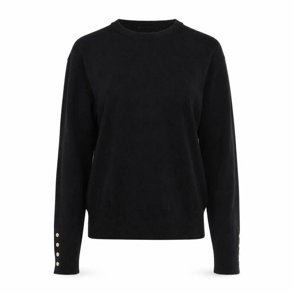 Richmond Women's Black Wool Crew Neck Long Sleeve Pullover Jumper Size S