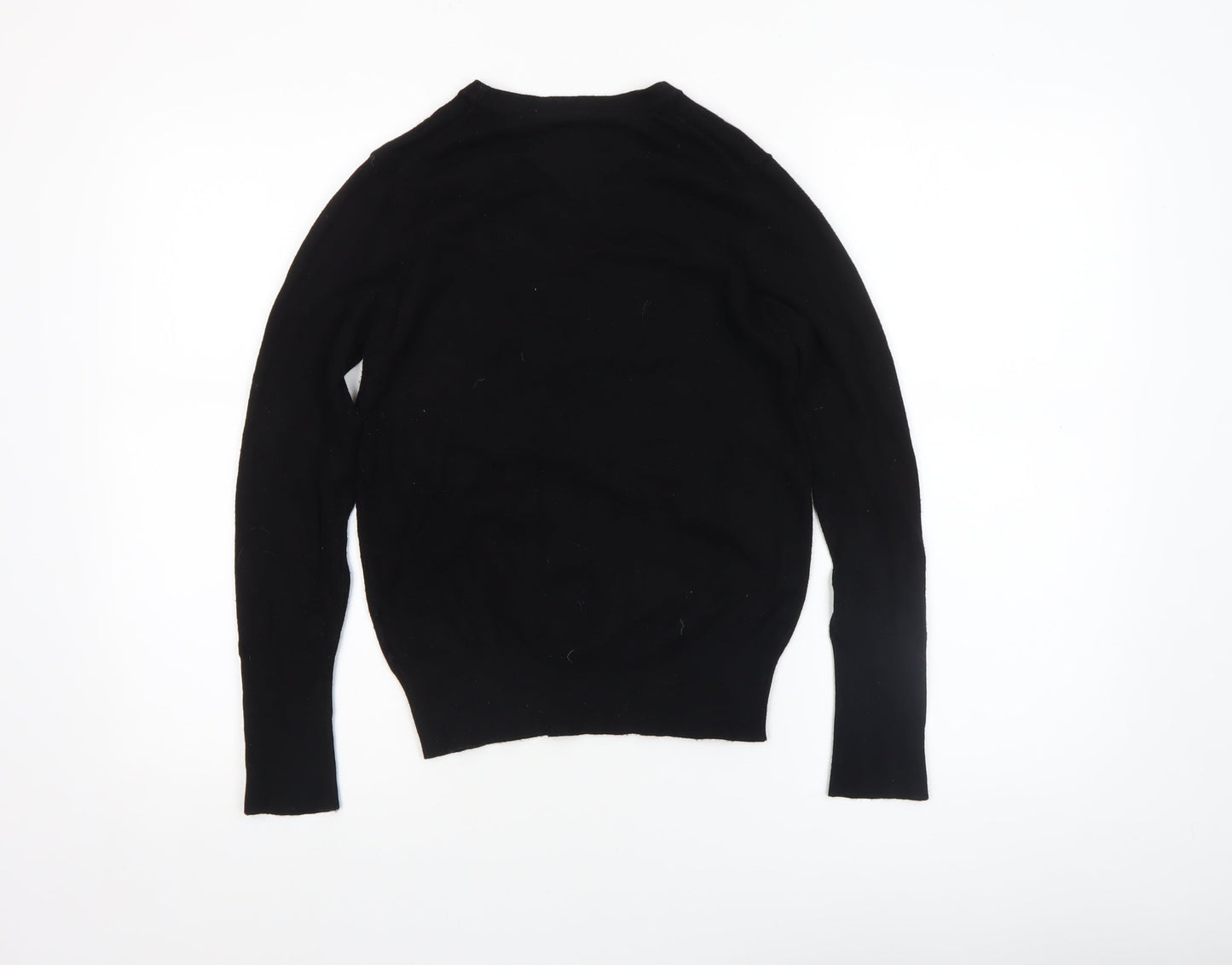Richmond Women's Black Wool Crew Neck Long Sleeve Pullover Jumper Size S