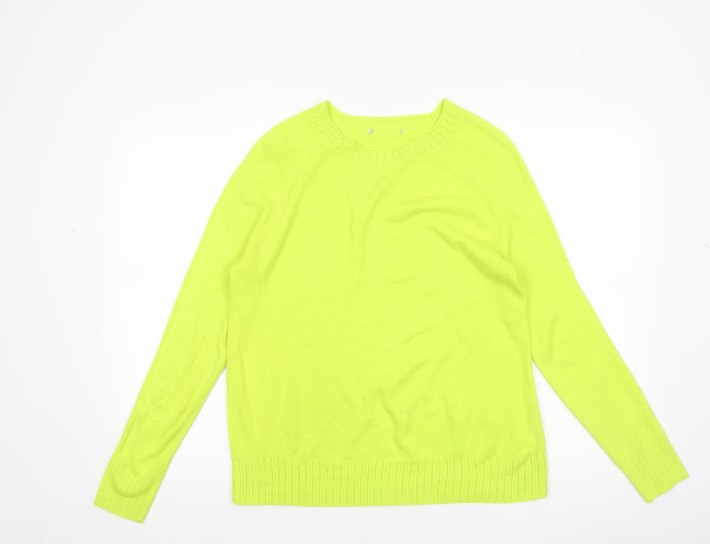 Tu Women’s Yellow Crew Neck Cotton Blend Jumper Size 16