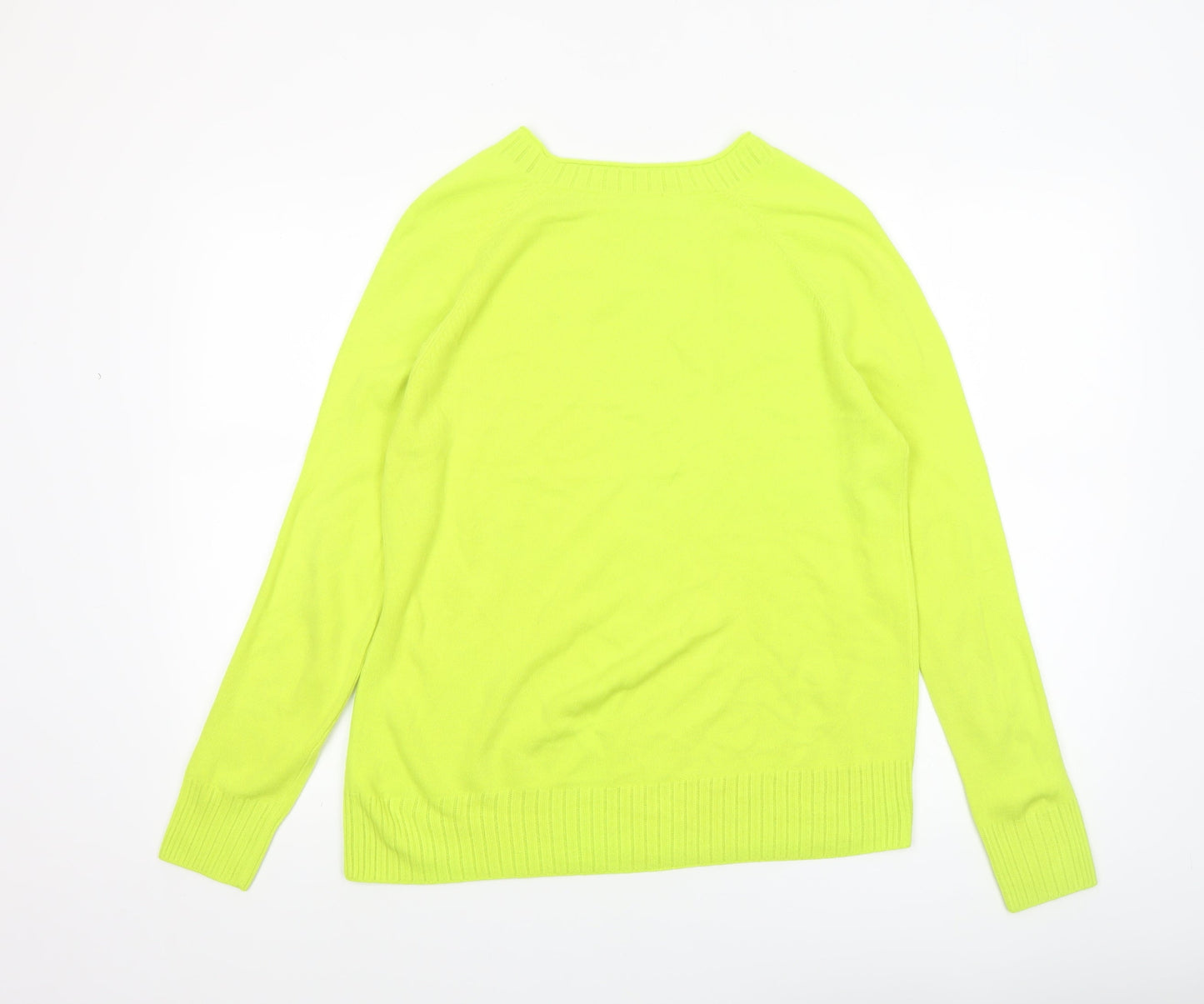 Tu Women’s Yellow Crew Neck Cotton Blend Jumper Size 16