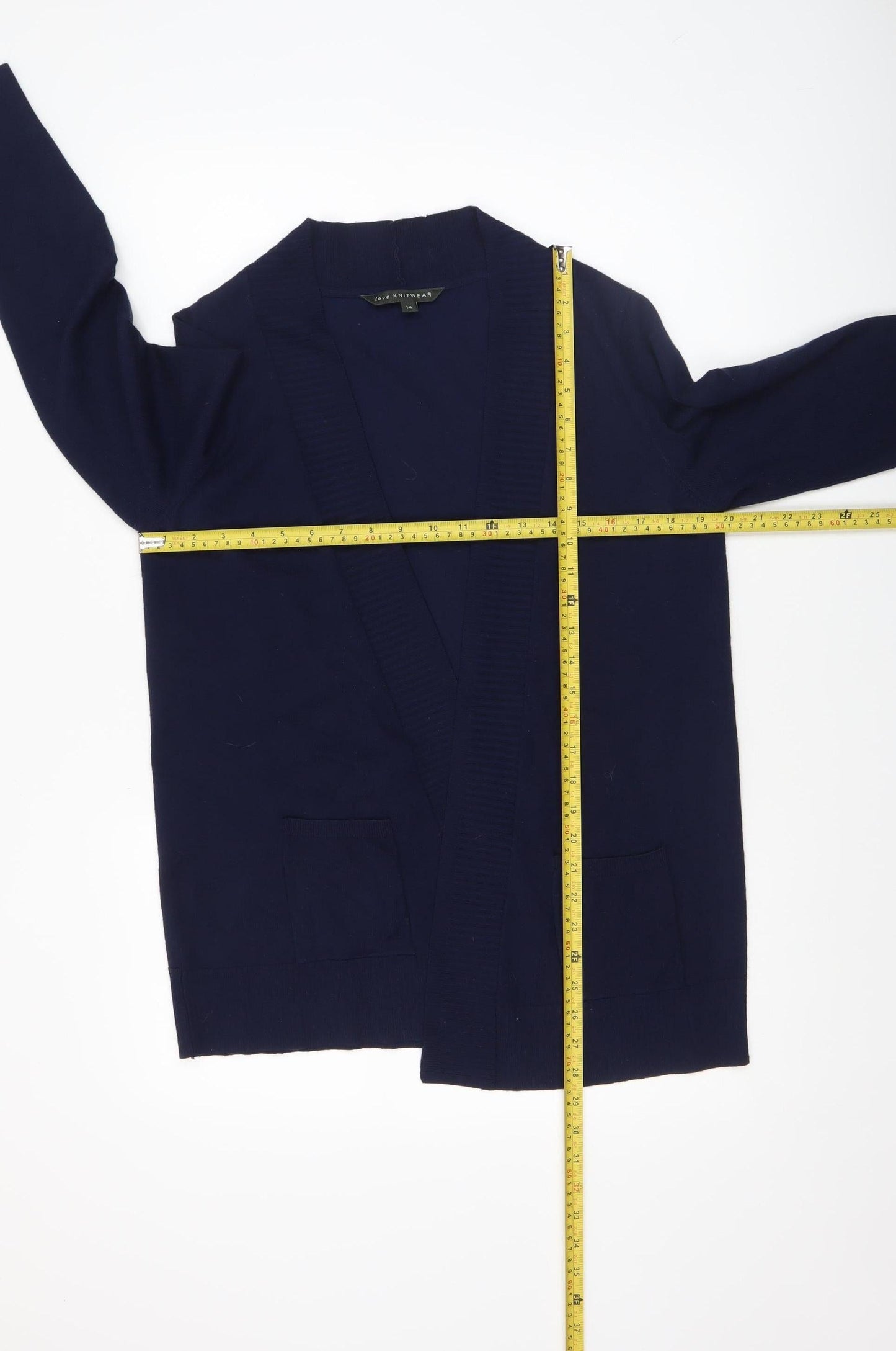 Bonmarché Women’s Blue Long Sleeve Open Knit Cardigan Size 14