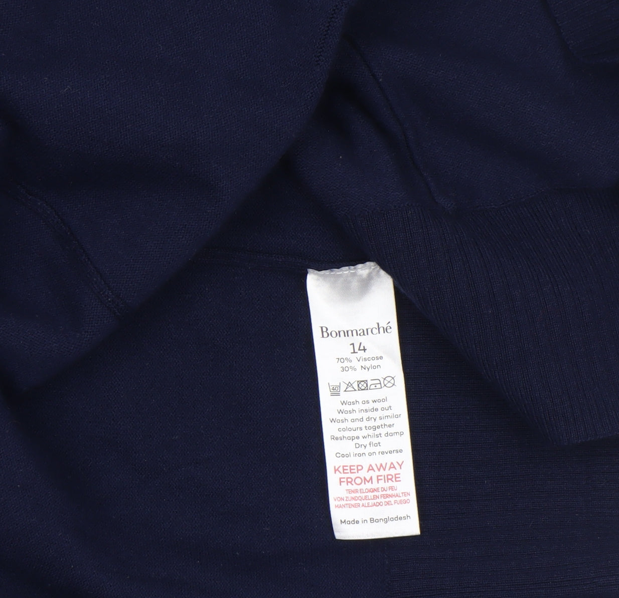 Bonmarché Women’s Blue Long Sleeve Open Knit Cardigan Size 14