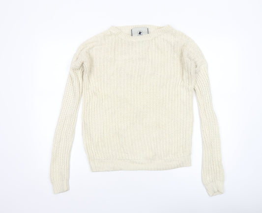 SoulCal & Co Womens Ivory Chunky Knit Jumper Size 8
