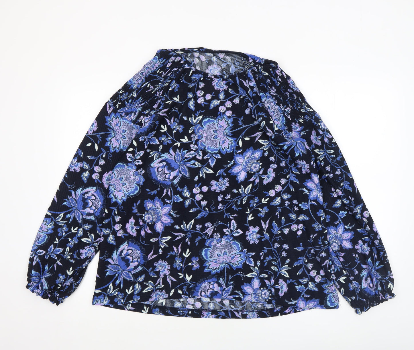 Next Women's Blue Floral Long Sleeve Tunic Blouse Size 14