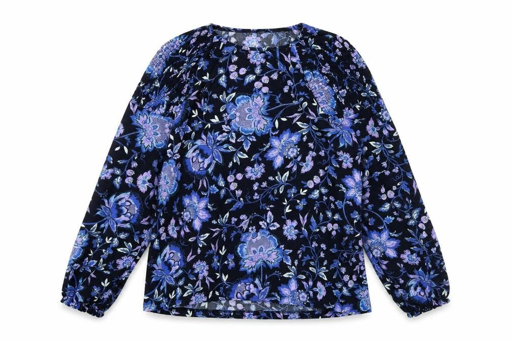 Next Women's Blue Floral Long Sleeve Tunic Blouse Size 14