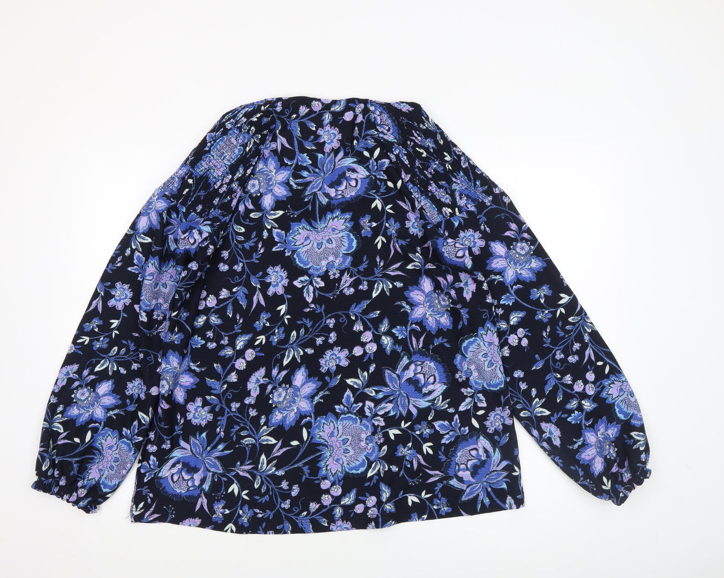 Next Women's Blue Floral Long Sleeve Tunic Blouse Size 14