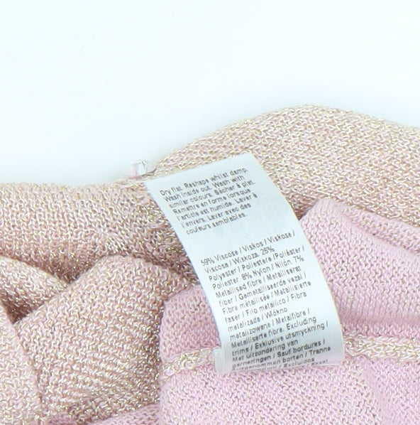 River Island Girls Pink 'Couture' Cold Shoulder Ruffle Knit Top 7-8 Years