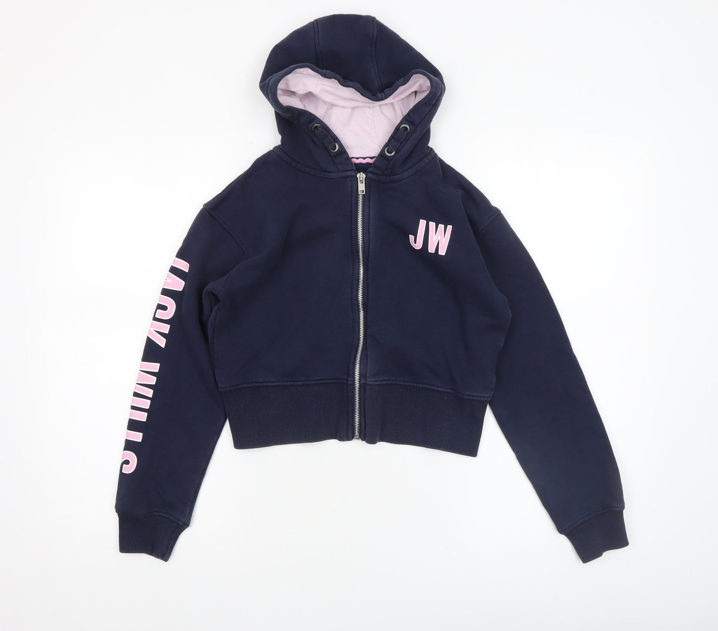 Jack Wills Girls Blue Full Zip Hoodie 10-11 Years Logo Hooded Sweatshirt