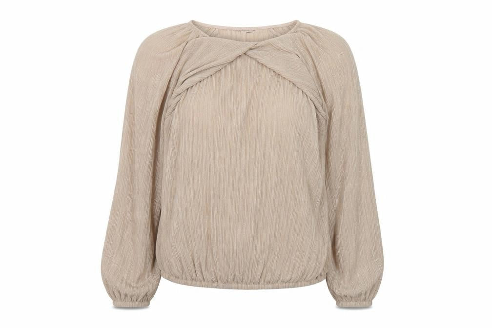 River Island Women Beige Glitter Wrap Blouse UK 10 Long Sleeve