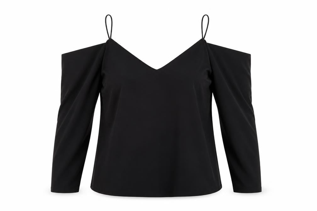 River Island Women Black Cold Shoulder Camisole Blouse Size 10