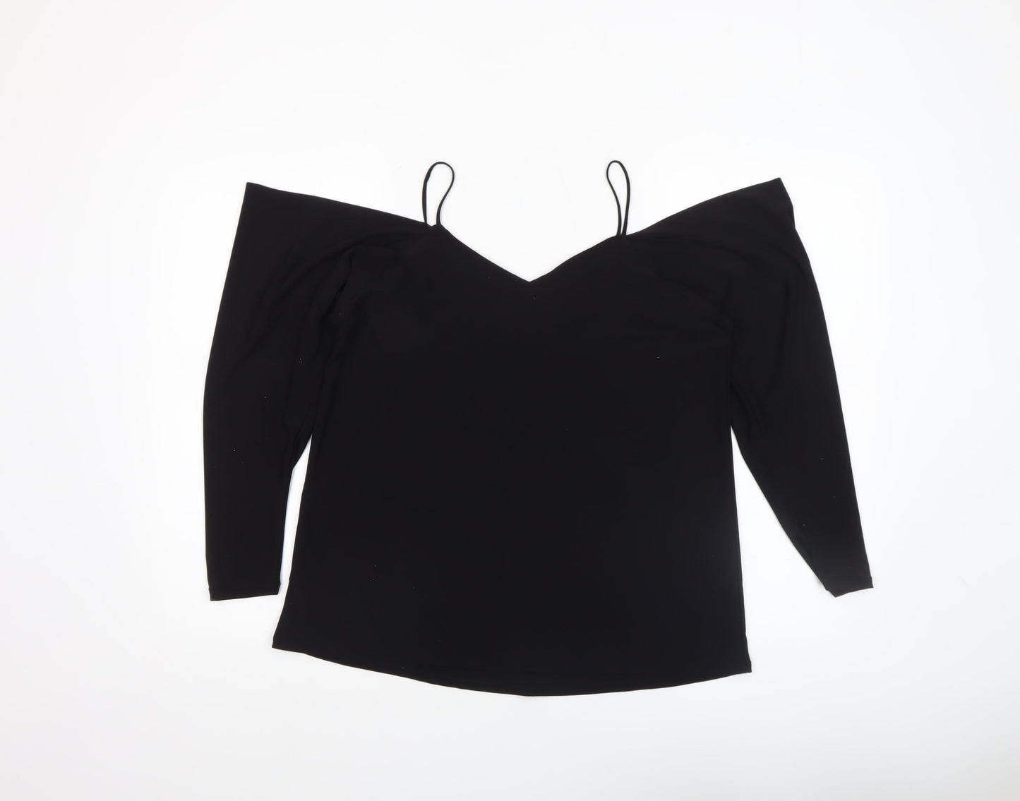 River Island Women Black Cold Shoulder Camisole Blouse Size 10
