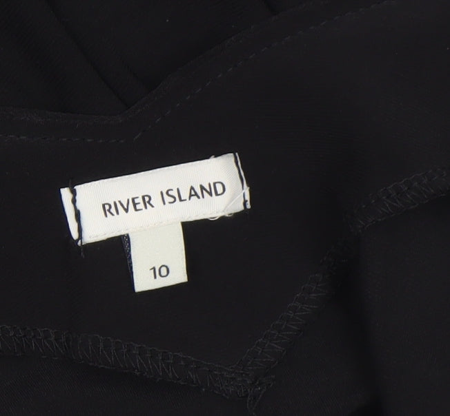River Island Women Black Cold Shoulder Camisole Blouse Size 10