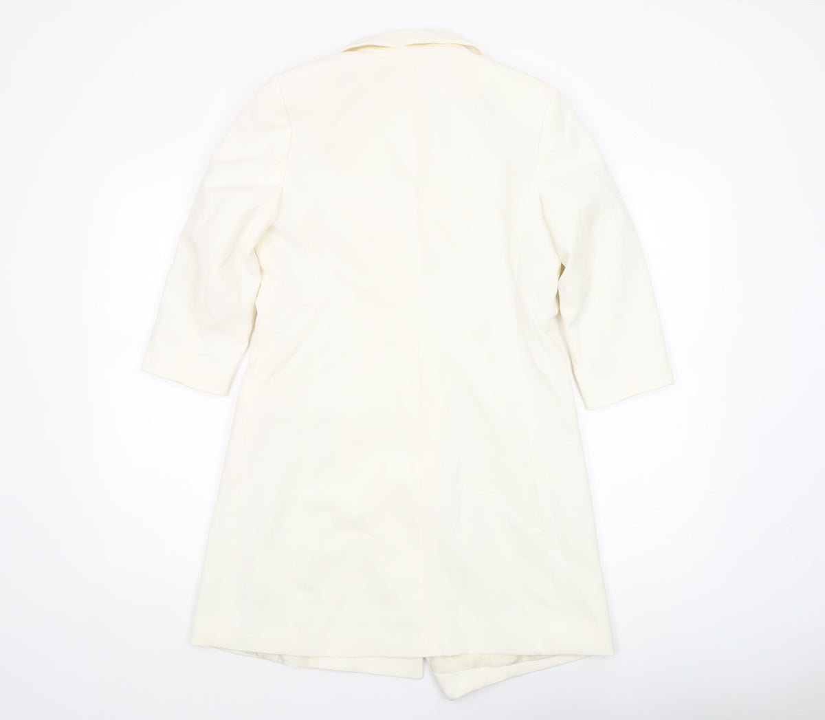 Rochelle Humes Women Ivory Long Blazer Jacket UK 10 Single-Breasted