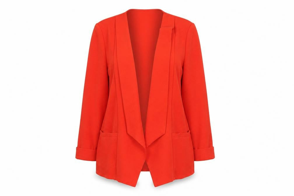 Wallis Women Red Shawl Collar Open Front Blazer Jacket L