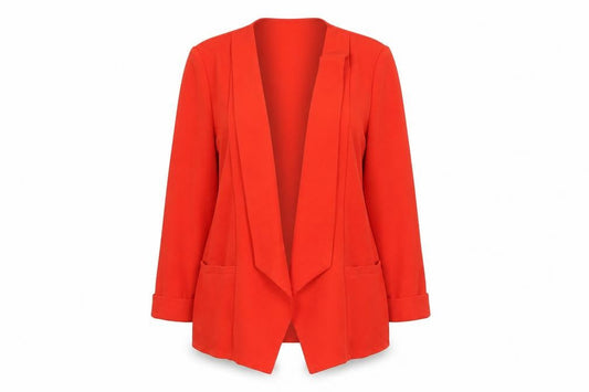 Wallis Women Red Shawl Collar Open Front Blazer Jacket L