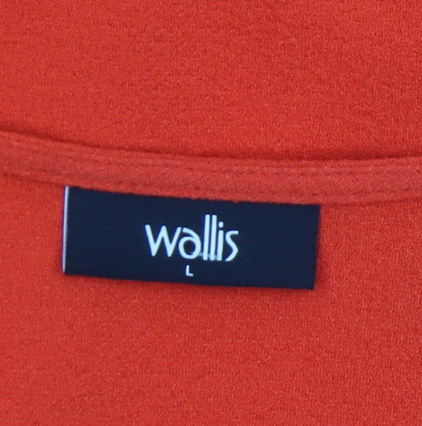 Wallis Women Red Shawl Collar Open Front Blazer Jacket L