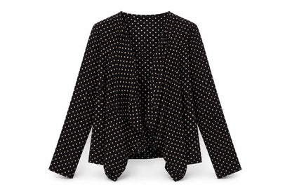 Wallis Women Black Polka Dot Open Front Lightweight Jacket L