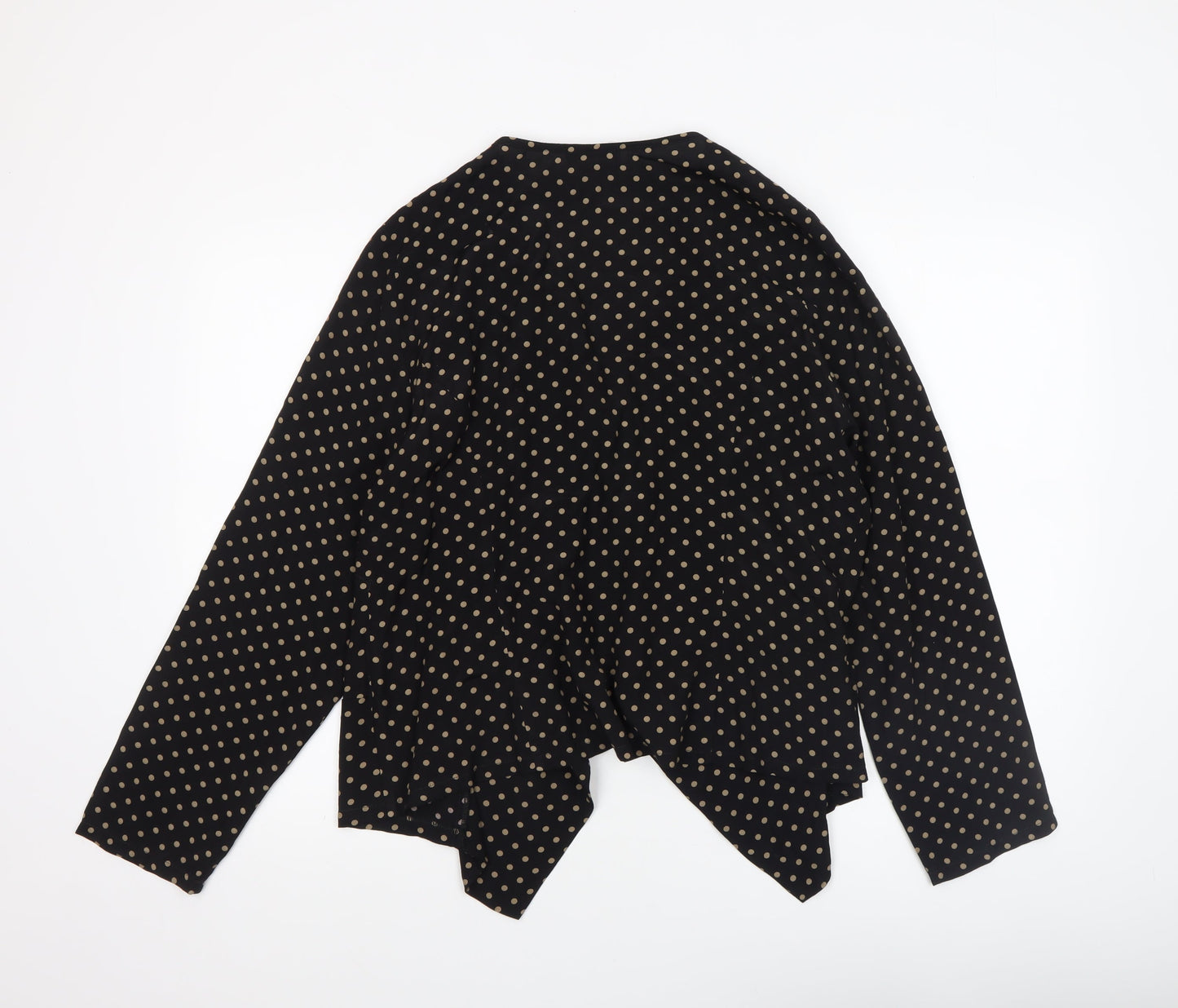 Wallis Women Black Polka Dot Open Front Lightweight Jacket L