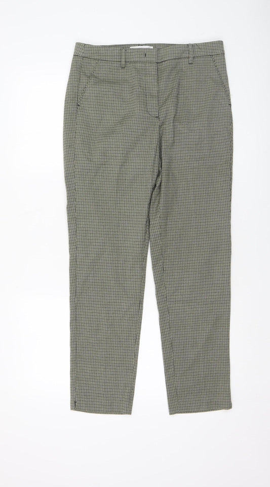 Mango Women’s Grey Check Slim Chino Trousers Size 10