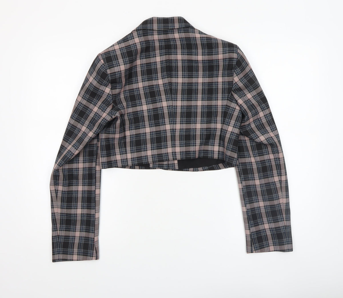 Primark Women’s Multicoloured Checked Cropped Blazer Size 8