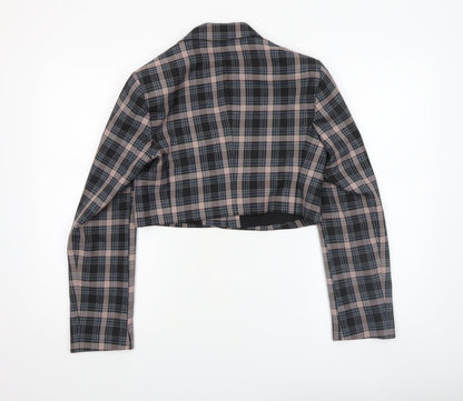 Primark Women’s Multicoloured Checked Cropped Blazer Size 8