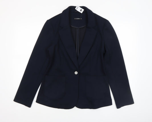 Dunnes Women’s Navy Classic Blazer Small Single-Breasted Jacket