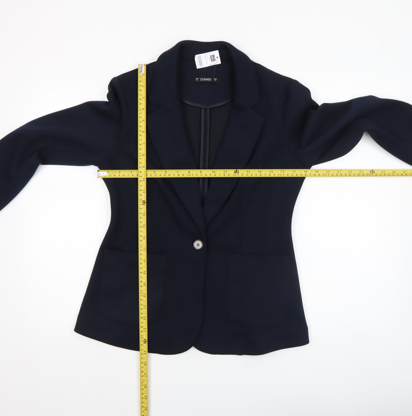 Dunnes Women’s Navy Classic Blazer Small Single-Breasted Jacket