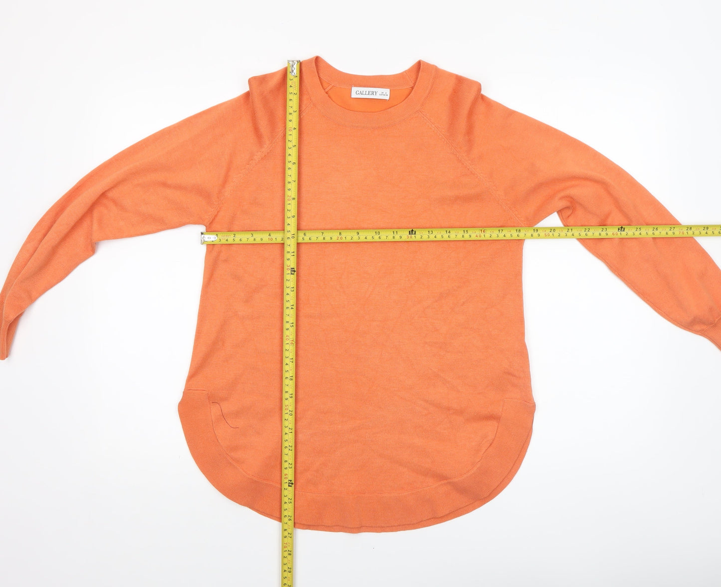 Gallery Women’s Orange Crew Neck Pullover Jumper Size S