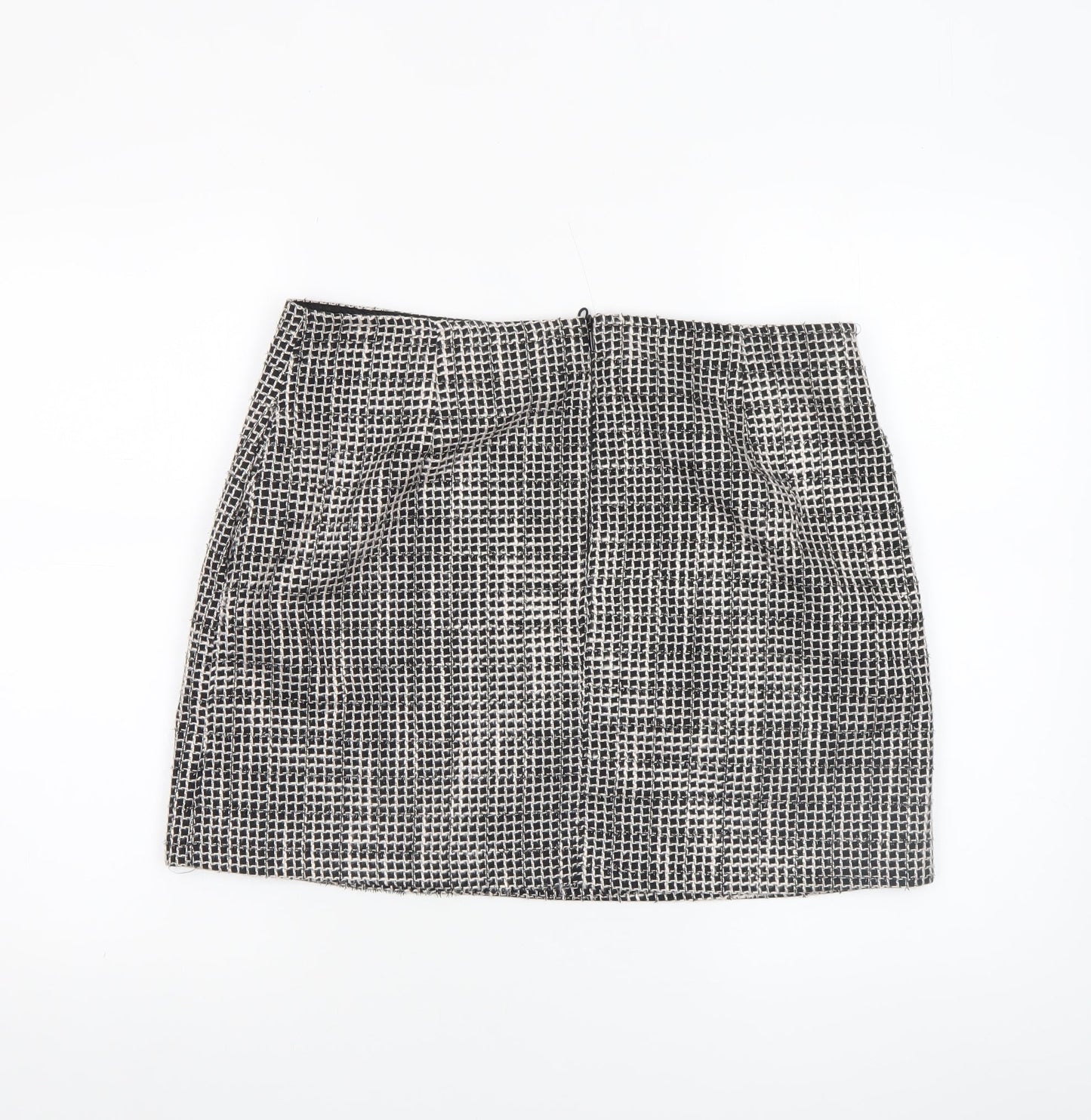 Papaya Womens Black Check Tweed Pencil Skirt Size 14