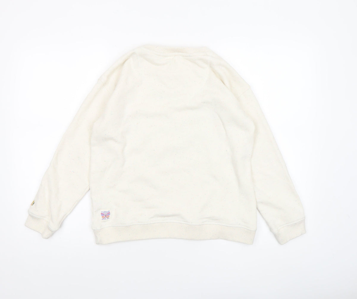 Fat Face Girls Ivory Butterfly Print Pullover Sweatshirt 10-11 Years