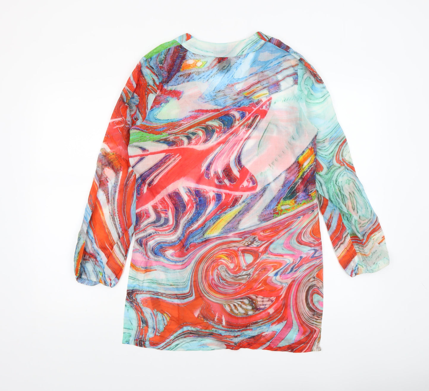 Nathalie Chaize Womens Multicoloured Cotton Tunic Blouse Size 10