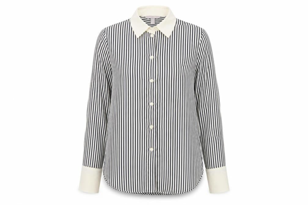 H&M Women's Multicoloured Striped Button-Up Blouse Size XS