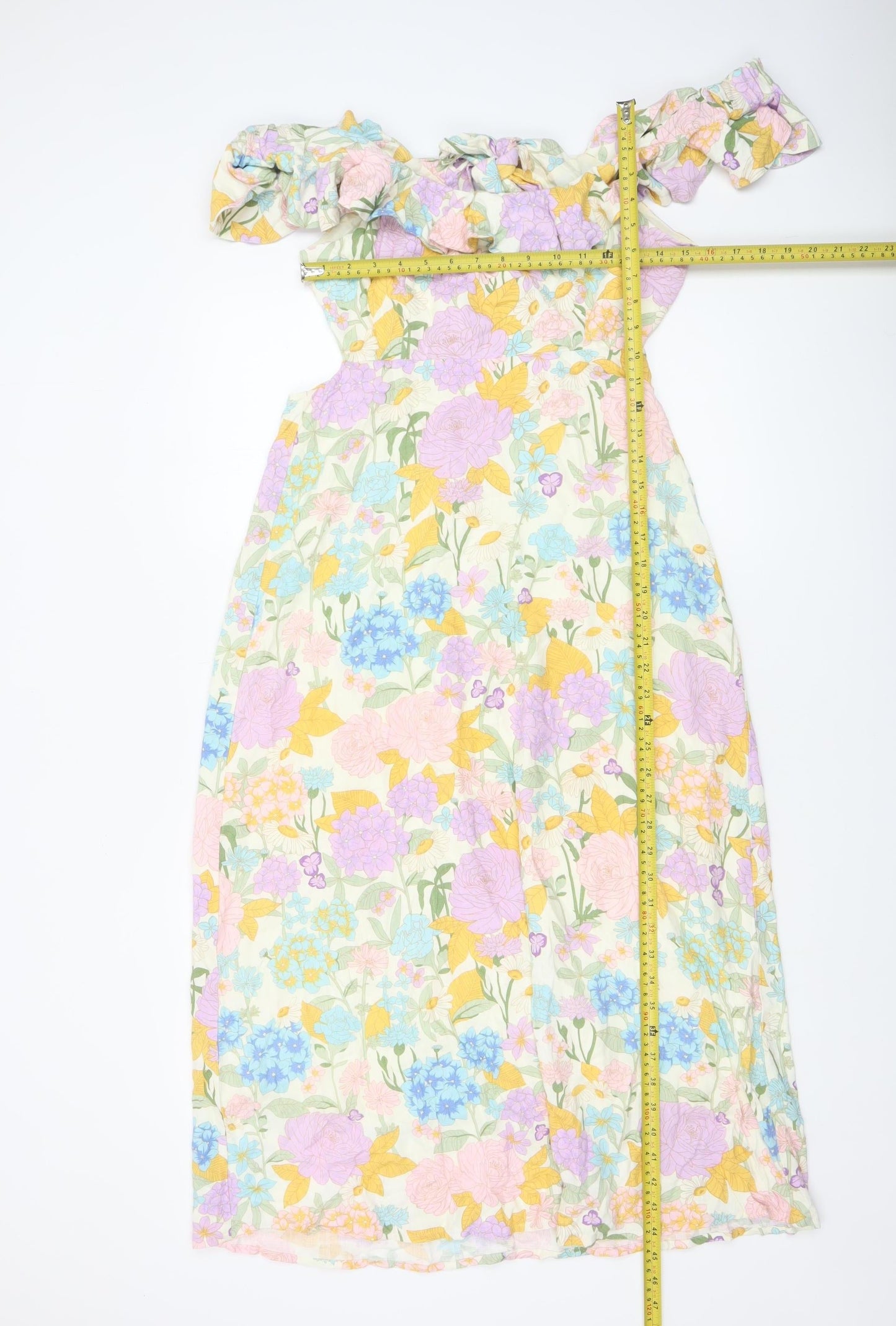 Savida Women’s Multicoloured Floral Off Shoulder Midi Dress Size 12