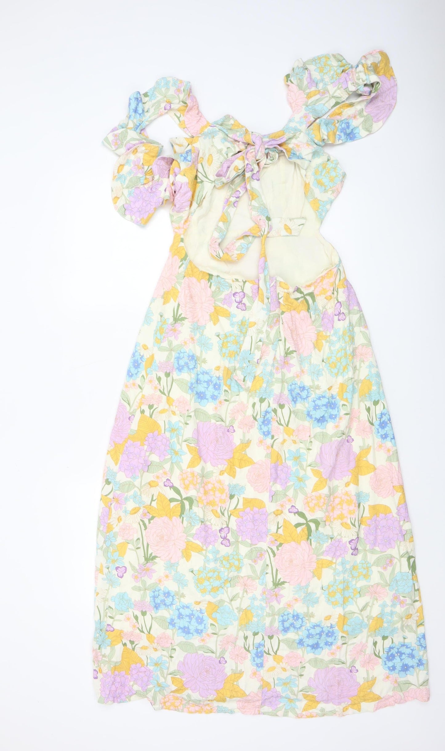 Savida Women’s Multicoloured Floral Off Shoulder Midi Dress Size 12