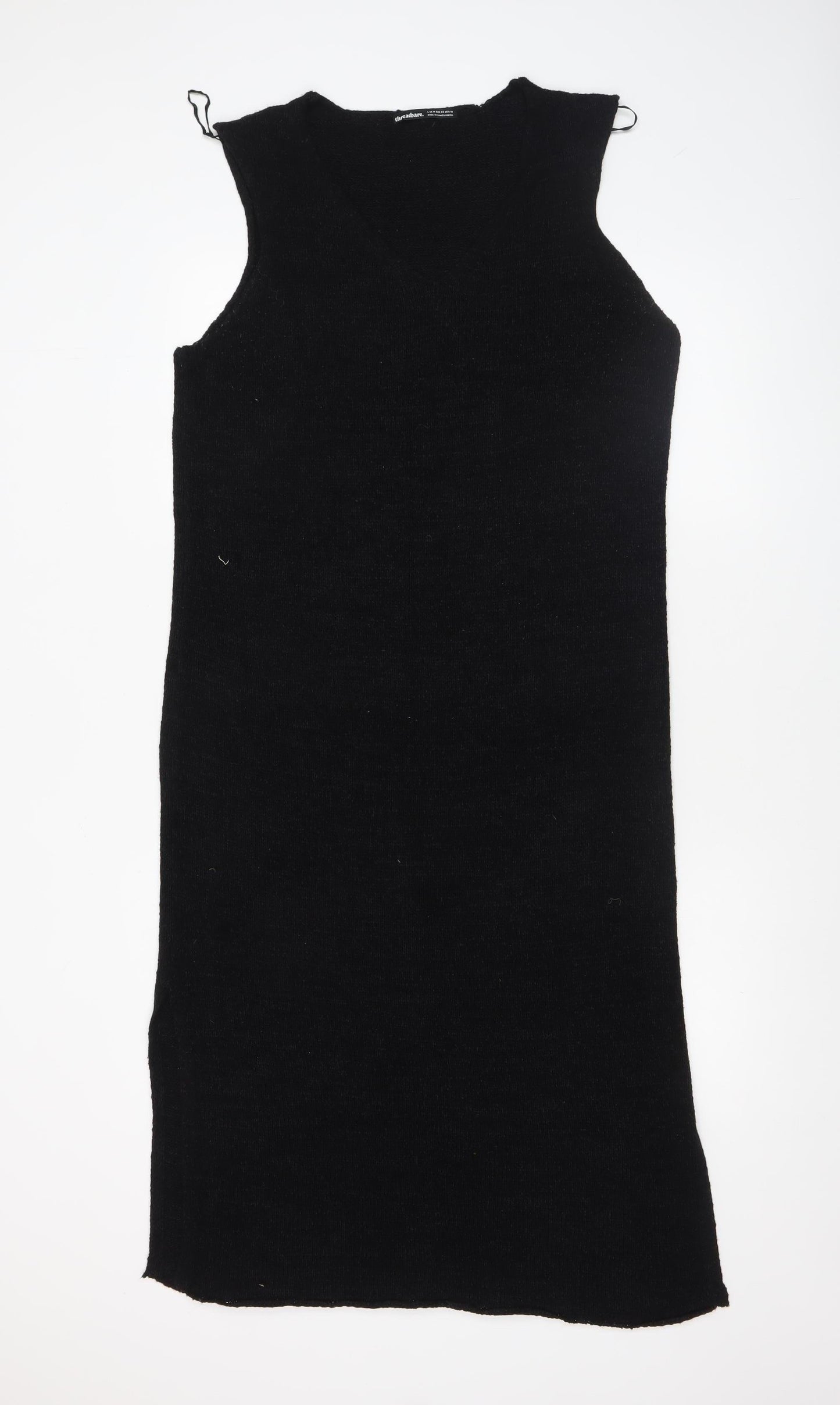 Threadbare Women’s Black Sleeveless Knit Midi Bodycon Dress Size 14