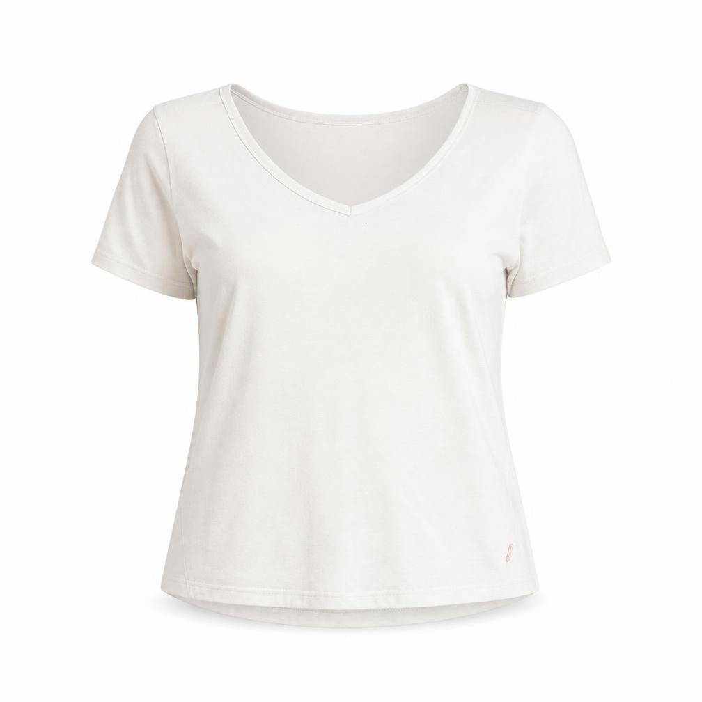 Diesel Womens Ivory V-Neck Short Sleeve Basic T-Shirt XS