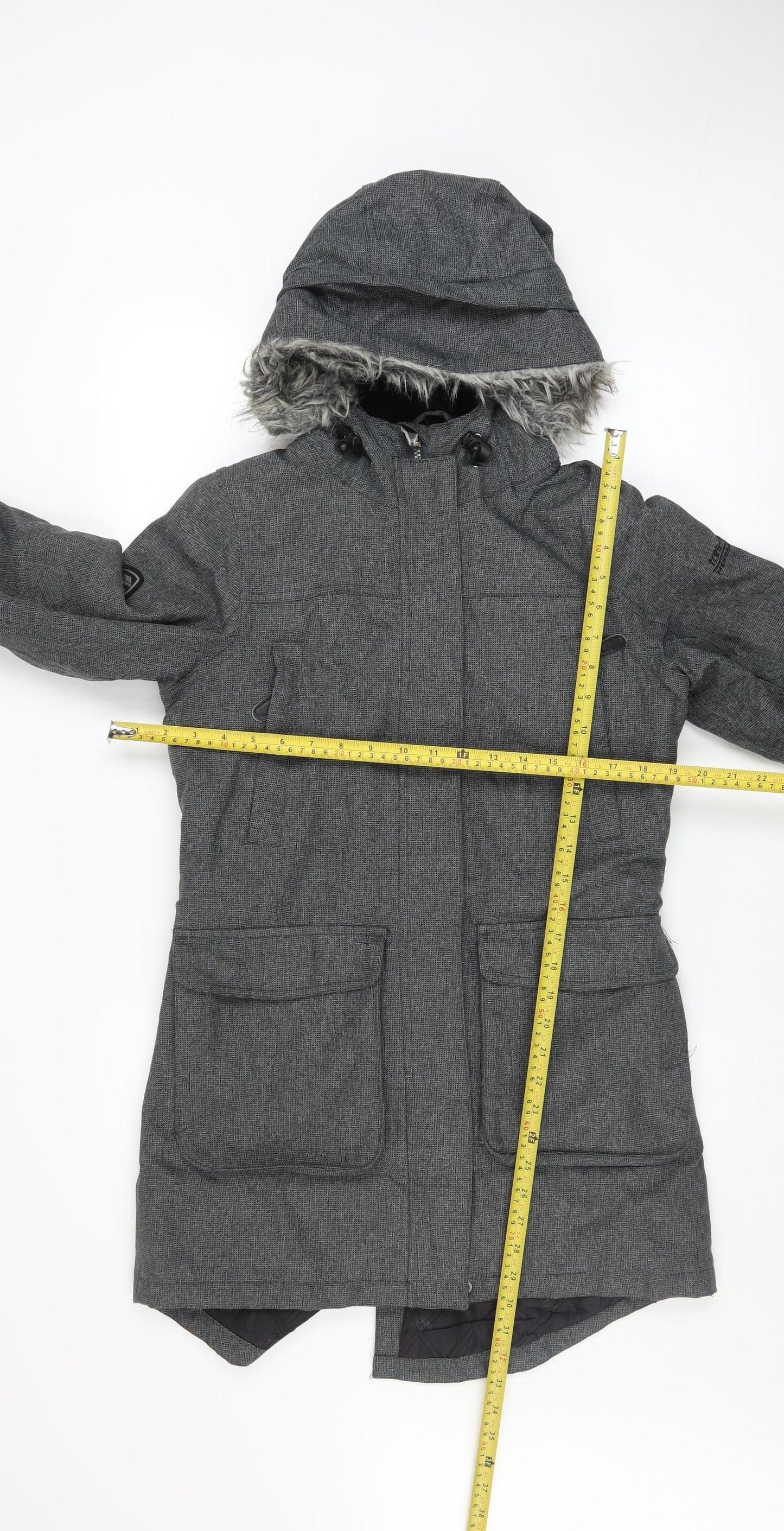 Trespass Men's Grey XS Waterproof Hooded Parka Coat