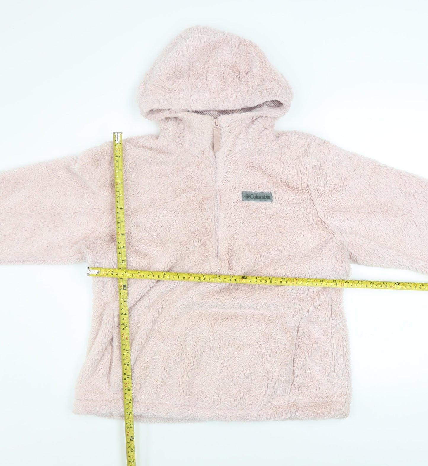 Columbia Women Pink Fleece Pullover Hoodie L Soft Warm Plush Top