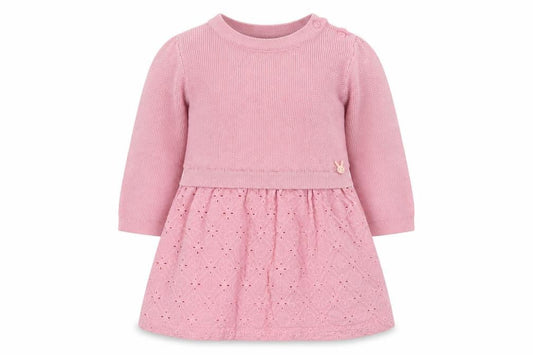 Coccodrillo Girls Pink Cotton Knit A-Line Dress 12-18 Months